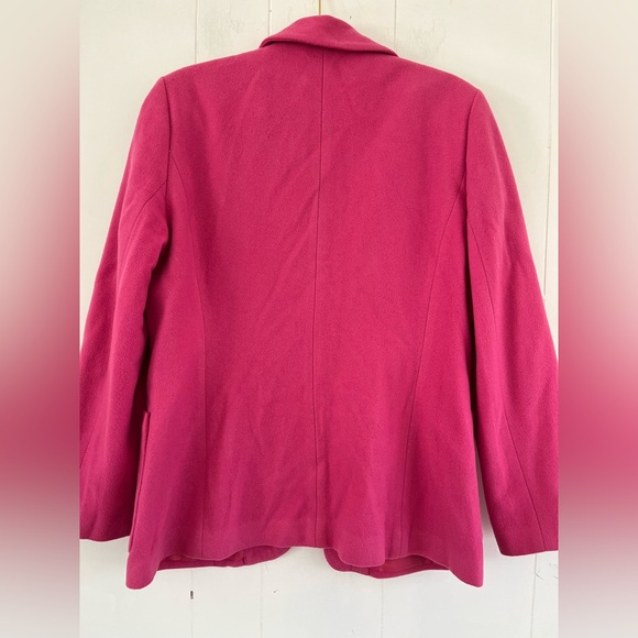 Chadwicks Vibrant Pink Women's Wool Cashmere Blend Blazer Size 12 - Picture 12 of 13